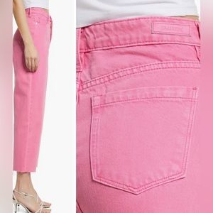 BlankNYC Baxter Ribcage Raw Hem Crop Straight Leg Jeans